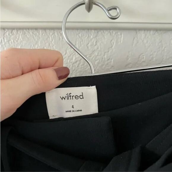 Aritzia Wilfred Tie-Waist Side-Stripe Black Trouser Pants - Picture 8 of 8